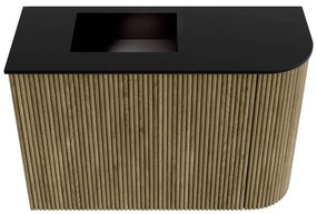 Mondiaz Joya 60cm toiletmeubel ronding rechts dusk met wastafel faye links zonder kraangat urban