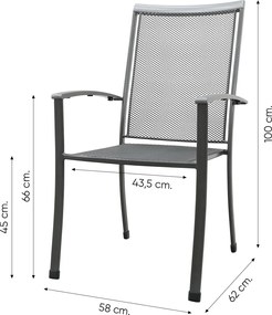 Royal Garden Balero ronde stapelbare tuinset strekmetaal Ø105 cm.