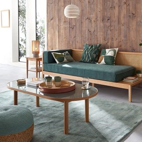 Salontafel in eikenhout, fineer en glas, Evergreen