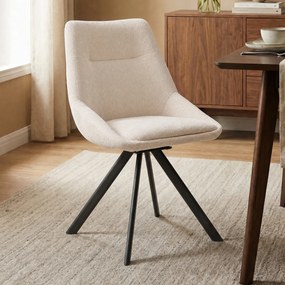 By-Boo Bliss Draaibare Eetkamerstoel Beige Stof