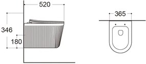 Sanigoods Flutty hangtoilet ribbel tornado flush glanzend wit