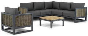 Hoek loungeset 6 personen Aluminium/wicker Grijs Santika Furniture Santika