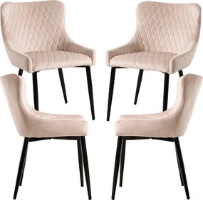 Set van 4 Sanda Fluwelen Stoelen