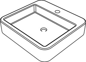 Allibert Dumah opbouw wastafel 45x42cm wit