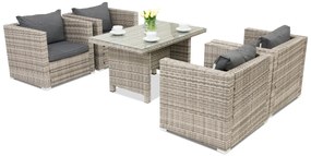 Roma Premium 4 Tuinpunt grijs technorattan tuinmeubelen