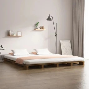 vidaXL Bedframe massief grenenhout honingbruin 200x200 cm