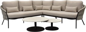 Sarenza hoek loungeset 5 delig zand rope terre frame