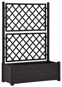 vidaXL Plantenbak met latwerk 100x43x142 cm PP antraciet