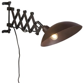Industriële wandlamp brons met zwart - Tyne Industriele / Industrie / Industrial, Landelijk E27 Binnenverlichting Lamp