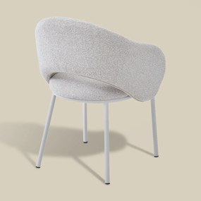 Moderne Stoel Beige Met Ronde Rugleuning