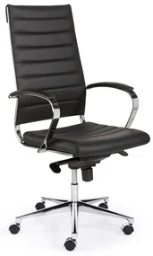 Design Bureaustoel Van Zwart PU-leder
