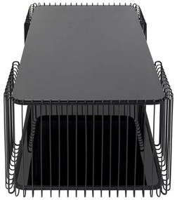 Kare Design Wire Double Rechthoekige Salontafel Met Glasplaat Zwart - 119.5 X 60cm.