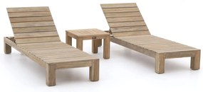 + 10% kassakorting | Verstelbaar ligbed ROUGH | Teakhout | Old Teak Greywash | 2 personen | Ligstoel tuin | Strandbed | Kees Smit Tuinmeubelen