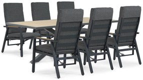 Tuinset 6 personen 215 cm Aluminium Grijs Lifestyle Garden Furniture Marseille/Palermo