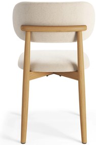 ALDO Beige (stof Apia 453)/gelakt eiken frame – HOUTEN STOEL VOOR WOONKAMER, EETKAMER, KEUKEN RETRO