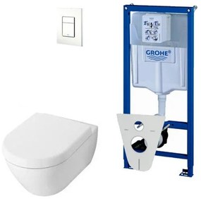 Villeroy & Boch Subway 2.0 DirectFlush ceramic+ toiletset met Grohe reservoir en bedieningsplaat wit 0720003/0729205/0124070/ga26033/