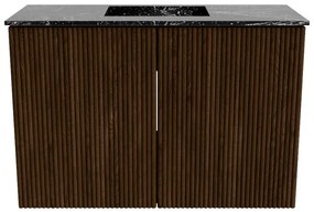 Mondiaz Joya DLux 60cm toiletmeubel walnut met wastafel faye midden 1 kraangat lava