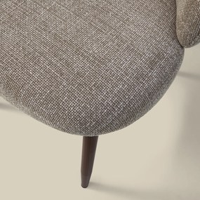 Walnoot Eetkamerstoel Met Ronde Rug Beige