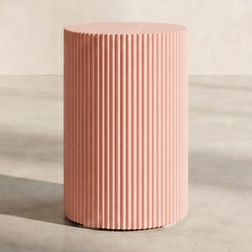 Geribbelde Bijzettafel Peach - 31 X 31cm.