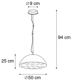 Industriële hanglamp roestbruin 50 cm - Magna Classic Landelijk / Rustiek E27 rond Binnenverlichting Lamp