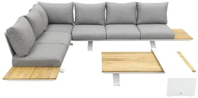 Suns Stockholm loungeset - White/teak - light antraciet