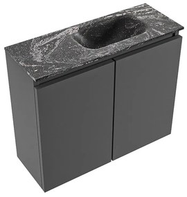 Mondiaz Ture DLux toiletmeubel 60cm dark grey met wastafel lava rechts zonder kraangat