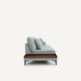 Halve bank met tafelblad, van gevlochten polyester, MODERNISTE