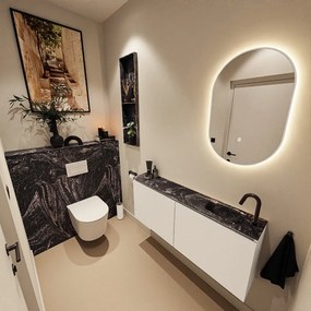 Mondiaz Ture DLux toiletmeubel 120cm talc met wastafel lava rechts met kraangat