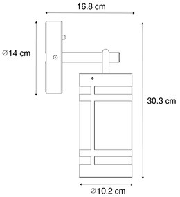 Buiten wandlamp met schemerschakelaar / dag-nacht sensor met bewegingsmelder zwart IP44 met schemersensor - Ruben Industriele / Industrie / Industrial E27 IP44 Buitenverlichting cilinder / rond