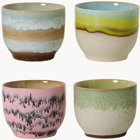 Handgemaakte mokken Reactive Glaze 70's, 4-delig