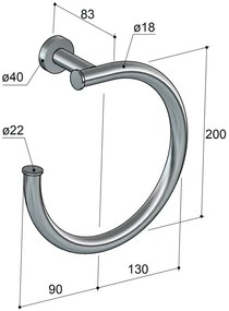 Hotbath Cobber handdoekring zwart geborsteld PVD