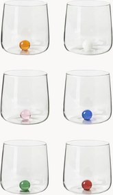 Handgemaakte waterglazen Bilia van borosilicaatglas, 6-delig