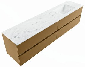 Mondiaz Vica DLux badmeubel 200cm oro 4 lades met wastafel opalo rechts zonder kraangat