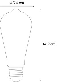 Set van 5 Smart E27 dimbare LED lampen ST64 amber 4.9W 320 lm 2500K