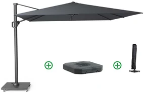 Platinum Challenger zweefparasol 3x3m T1 premium (incl. voet + hoes) anthracite