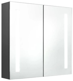vidaXL Badkamerkast met spiegel en LED 62x14x60 cm grijs