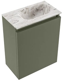 Mondiaz Ture DLux toiletmeubel 40cm army met wastafel glace rechts zonder kraangat