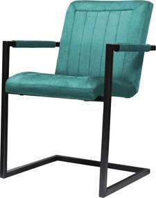 Eetkamerstoel - Lara met leuning - stof Element turquoise 15