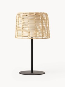 In- & outdoor Solar LED-Lamp Kyra met rotan kap