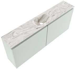 Mondiaz Ture DLux toiletmeubel 120cm greey met wastafel glace midden zonder kraangat