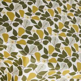 Rond tafelkleed met print, van soepel gecoat katoen, VINTAGE PEAR