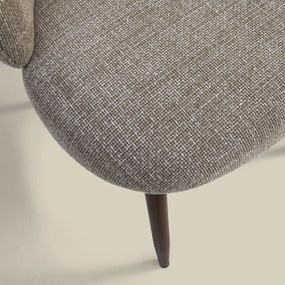 Walnoot Eetkamerstoel Met Ronde Rug Beige