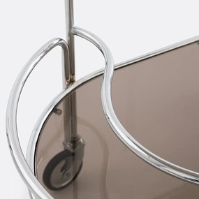 Dressoir van gerookt glas en verchroomd staal Vincenzo