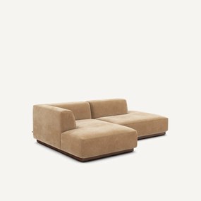 Hoekbank links in stonewashed fluweel, JACOPO