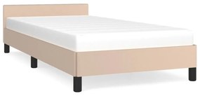 vidaXL Bedframe met hoofdbord kunstleer cappucinnokleurig 90x190 cm