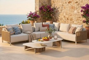 Hoek loungeset 6 personen Aluminium/rope Taupe  Coco Colorado