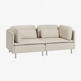 2-delige Modulaire Bank In Oriol-stof Stof Crème Beige - Sklum