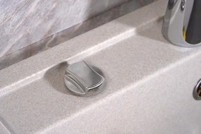 Sapho spoelbak 57x51cm met kraangat beige graniet