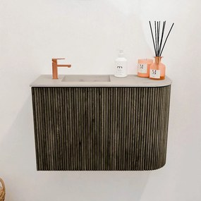 Mondiaz Joya DLux 60cm toiletmeubel ronding rechts shadow met wastafel faye links 1 kraangat opalo
