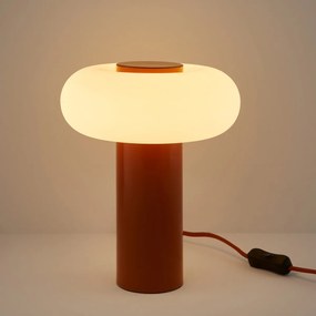 Tafellamp in ijzer en opaline H25,6 cm, Omer